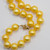 Genuine South Sea Pearl Bead Knotted String Necklace with 14 Karat Yellow Gold