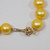 Genuine South Sea Pearl Bead Knotted String Necklace with 14 Karat Yellow Gold