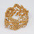 Oscar de la Renta Bamboo Leaf Faux Pearl Hinged Cuff Bracelet in Gold