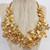 Oscar de la Renta Gold Bold Butterfly Cluster Statement Necklace