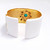KJL Kenneth Jay Lane Crystal Maltese Cross, White Enamel Hinged Cuff Bracelet