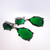 KJL Kenneth Jay Lane Emerald Teardrop Crystal Clip on Dangling Silver Earrings