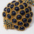 Oscar de la Renta Pave Blue Cabochon Embellished Fish Brooch, Pin in Gold