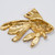 Oscar de la Renta Clear Crystal Fish Stone Brooch, Pin, in Goldtone