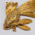 Oscar de la Renta Clear Crystal Fish Stone Brooch, Pin, in Goldtone