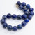 Vintage Lapis Lazuli Round Bead 585 or 14 Karat Choker Necklace
