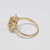 Aquamarine 14 Karat Ornate Floral Gold Ring, Open Back Setting, Vintage