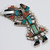 Zuni Native American Rainbow Man Pin Brooch, Coral, Turquoise, Sterling Silver