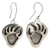 Native American Indian Bear Claw Sterling Silver Hook Earrings