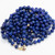 Lapis Lazuli Long Rope Bead Necklace, 14 Karat Gold, Diamond and Ruby Gold Clasp
