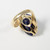 Custom Cut Created Sapphire Cocktail Ring in 14 Karat Gold