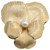 Danecraft Flower Pin Brooch, Textured Gold and Cultured Pearl