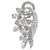 Vintage Floral Motif Clear Crystal Brooch Pin, Rhodium Plated, Circa Mid 1900s