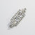 Art Deco Clear Prong Set Crystal Rectangular Pin in Silver Tone