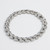 Art Deco Clear Crystal Encrusted Link Bracelet, Rhodium Plated
