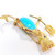 KJL Kenneth Jay Lane Poseidon Crystal and Turquoise Cabochon Goldtone Brooch Pin