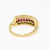 14 Karat Yellow Gold Square Cut .45 Carat Ruby and Round Diamond Fashion Ring