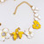 KJL Kenneth Jay Lane Flower Necklace Yellow White Enamel Faux Pearl & Crystals