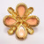 KJL Kenneth Jay Lane Crystal and Coral Colored Maltese Cross in Gold