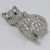 Vintage Unsigned Silvertone Rhinestone Cat Pin Brooch