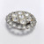 Vintage Pot Metal Clear Rhinestones Round Pin Brooch