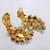 Vintage Leaf Shaped AB Navettes and Chatons Gold Clip On Earrings