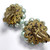 Vintage Pastel Green Faux Pearl Cluster Bead Clip On Earrings Japan