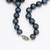 Blue-Green Tahitian Pearl Beaded Necklace with Sterling Silver Clasp, 52 cm Long