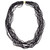 12 Strand Black Spinel Bead Necklace with 14K Yellow Gold Clasp