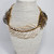 Oscar de le Renta Black and White Enamel Palm Leaf Collar Necklace in Gold