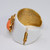 KJL Kenneth Jay Lane White Enamel Crystal and Resin Scarab Cuff Bracelet in Gold