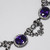 CZ by Kenneth Jay Lane Amethyst Crystal Necklace with Bow Motifs