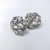 Clear Crystal Cluster Earrings in Silver, Mid 1900s, Prong Set, Screw Back Hardw