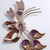 Amethyst Crystal Sterling Silver Flower Pin Brooch, Mid 1900s Collectible