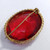 Red Crystal Open Back Victorian Pin Brooch in Decorative Bezel