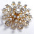 Coro Clear Crystal Gold Tone Flower Collector's Pin Brooch, Vintage, Mid 1900s