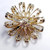 Coro Clear Crystal Gold Tone Flower Collector's Pin Brooch, Vintage, Mid 1900s