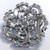 Aurora Borealis Crystal Round Abstract Flower Motif Brooch in Silver, mid 1900s