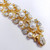 KJLK Kenneth Jay Lane Floral Gold Crystal and Faux Pearl Leaf Link Bracelet