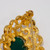 KJL Kenneth Jay Lane Gold Filigree, Green Cabochon and Crystal Pin Brooch