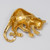 Oscar de la Renta Spotted Cheetah Pin Brooch in Gold, Black Enamel