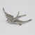 Oscar de la Renta Silver Crystal Dove Bird Pin Brooch