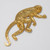 Oscar de la Renta Caramel Enamel Monkey Pin Brooch in Gold