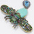 Heidi Daus Bee Jeweled Embellished Turquoise Cabochon and Crystal Pin Brooch