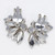 Marquise and Round Crystal Cluster Clip on Earrings and Pin in Silver, Vintage