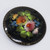 Russian Painted Flower Signed Vintage Round Pin Brooch, Early to Mid 1900s