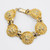 Golden Lion Head Link Bracelet and Clip On Earrings, Vintage, Mid 1900s