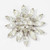 Eisenberg Original Crystal Flower Star Pin Brooch in Silver, 1940s