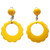 Butterscotch Yellow Bakelite Dangling Clip on Earrings, Silvertone, Early 1900s