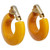 Butterscotch Amber Yellow Bakelite Huggie Style Clip On Earrings, Early 1900s